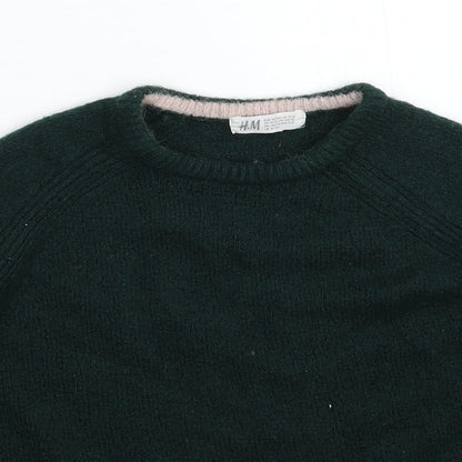 H&M Girls Green  Knit Pullover Jumper Size 14 Years