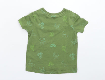 Back view of George girls’ green basic t-shirt, size 2-3, years