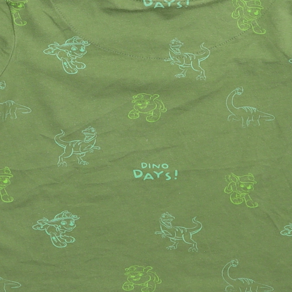 Brand and care label for George girls’ green basic t-shirt, size 2-3, years