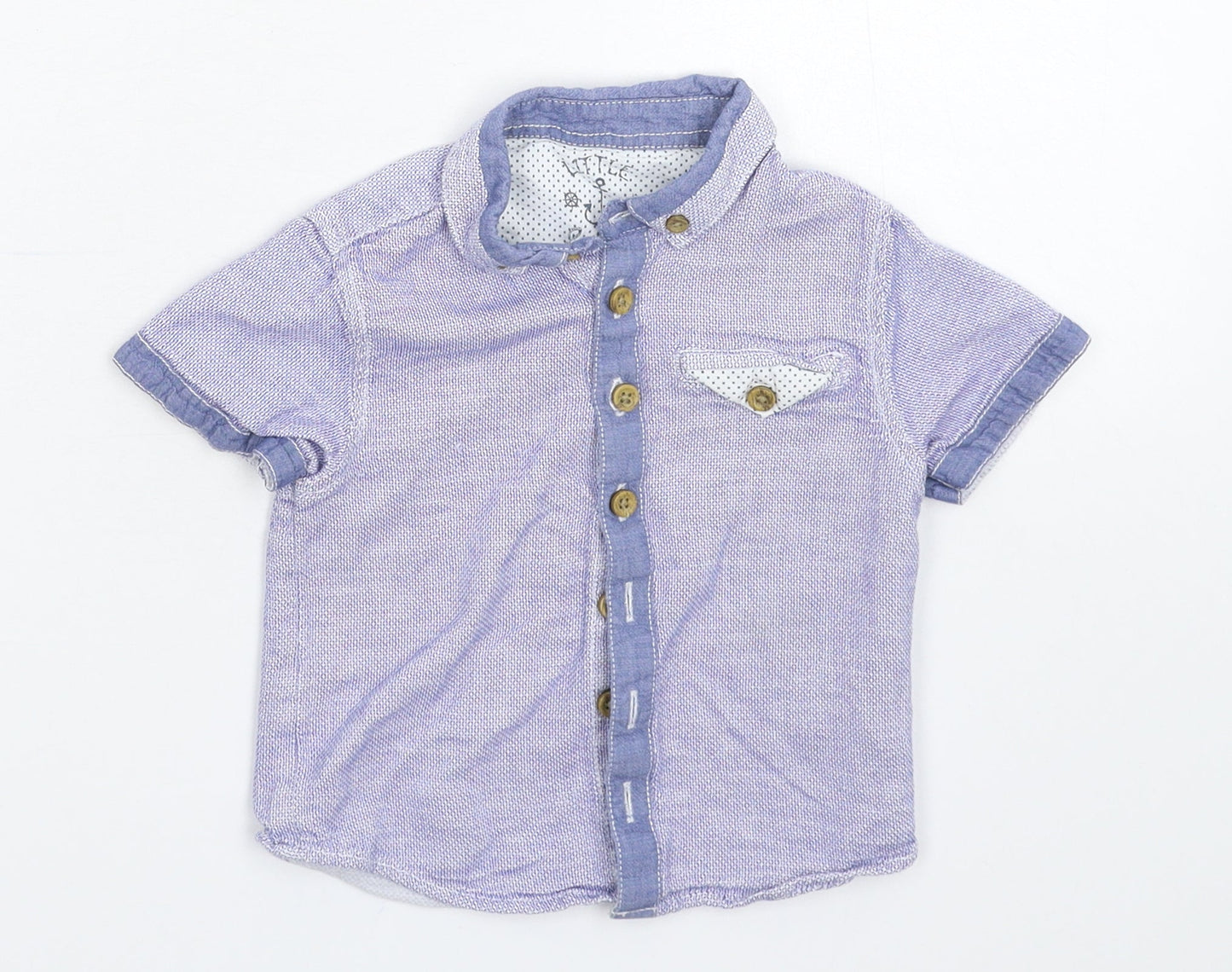 Matalan Baby Blue   Basic Button-Up Size 18-24 Months