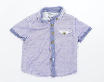 Matalan Baby Blue   Basic Button-Up Size 18-24 Months