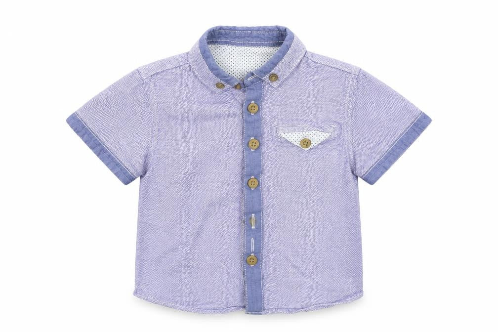 Front view of Matalan Baby Blue Basic Button-Up, size 18-24, Months