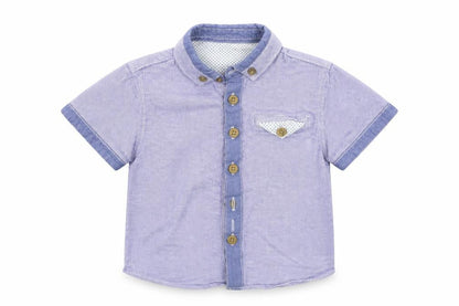 Front view of Matalan Baby Blue Basic Button-Up, size 18-24, Months