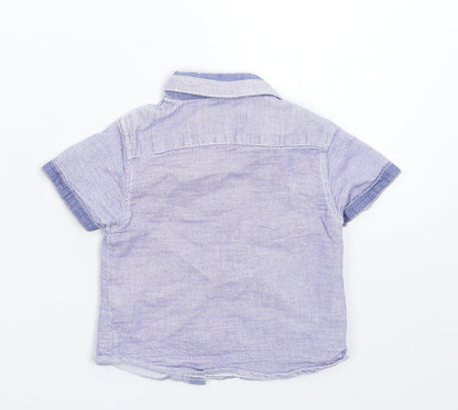 Matalan Baby Blue   Basic Button-Up Size 18-24 Months