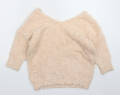 F&F Womens Beige  Knit Pullover Jumper Size 10