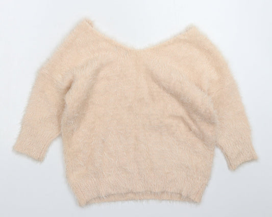 F&F Womens Beige  Knit Pullover Jumper Size 10