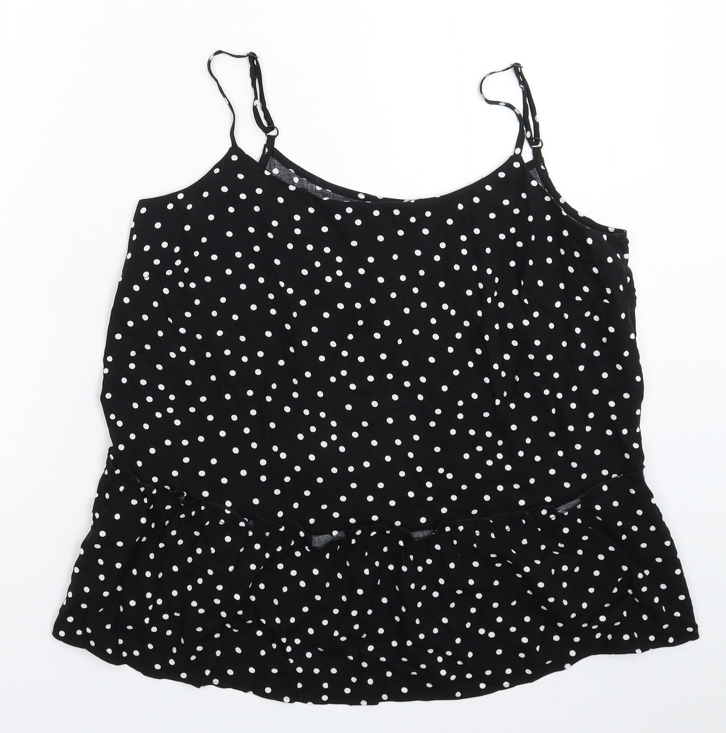 George Womens Black Polka Dot  Basic Tank Size 12