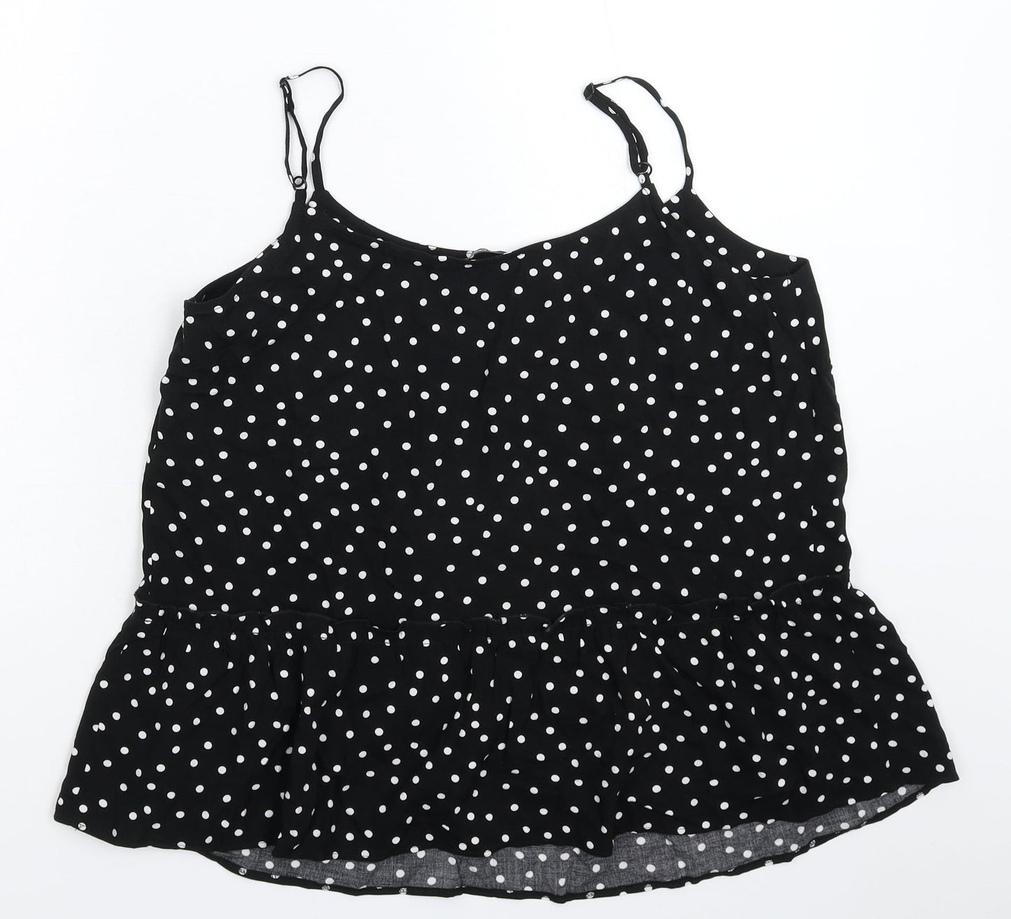 George Womens Black Polka Dot  Basic Tank Size 12