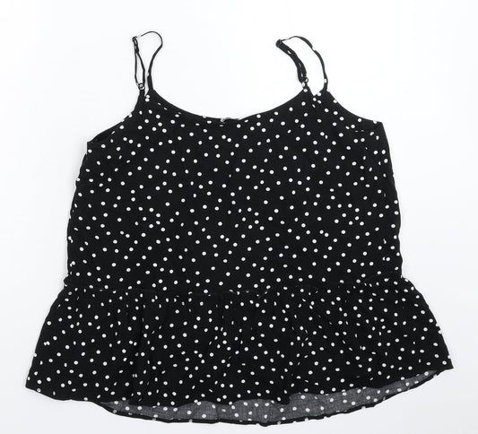 George Womens Black Polka Dot  Basic Tank Size 12