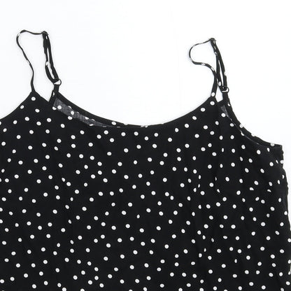 George Womens Black Polka Dot  Basic Tank Size 12