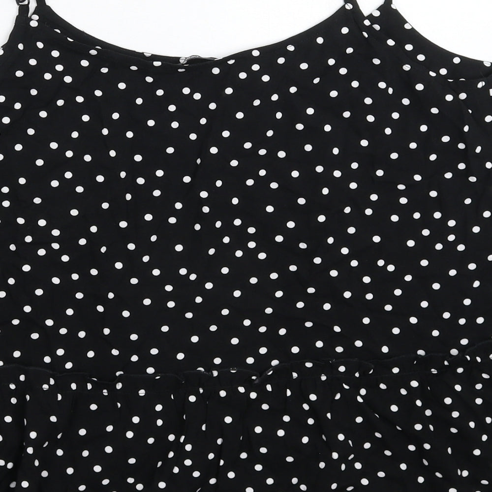 George Womens Black Polka Dot  Basic Tank Size 12