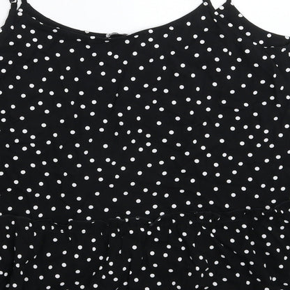George Womens Black Polka Dot  Basic Tank Size 12