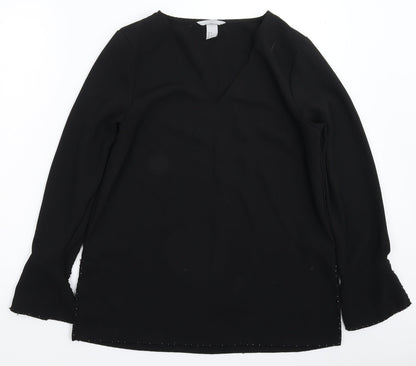 Womens UK Size 10 H&M Black Basic Blouse