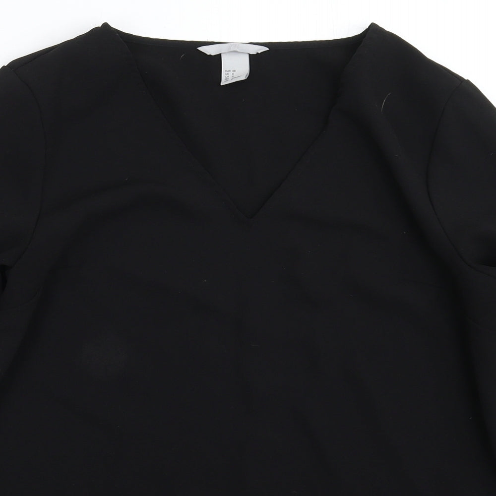 Womens UK Size 10 H&M Black Basic Blouse