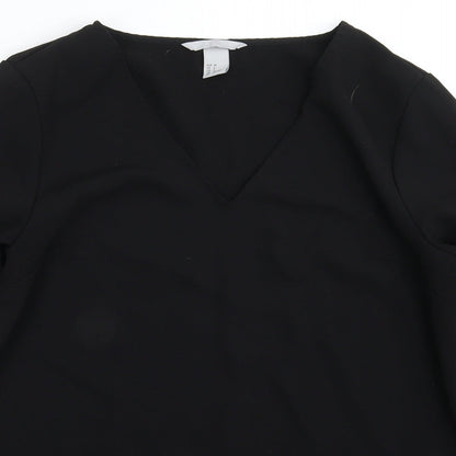 Womens UK Size 10 H&M Black Basic Blouse