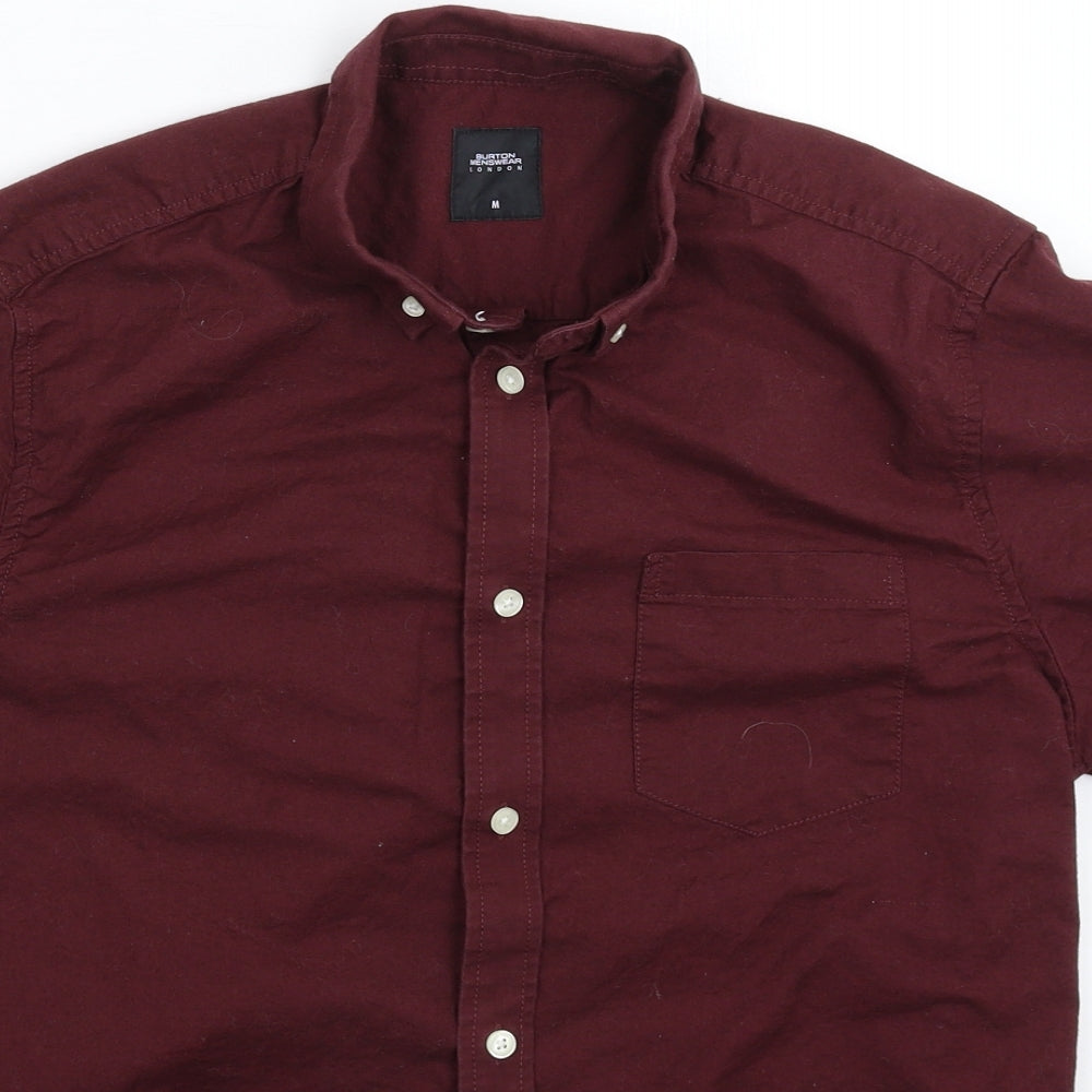 Mens UK Size M Burton Brown  Button-Up Short Sleeve Casual Shirt