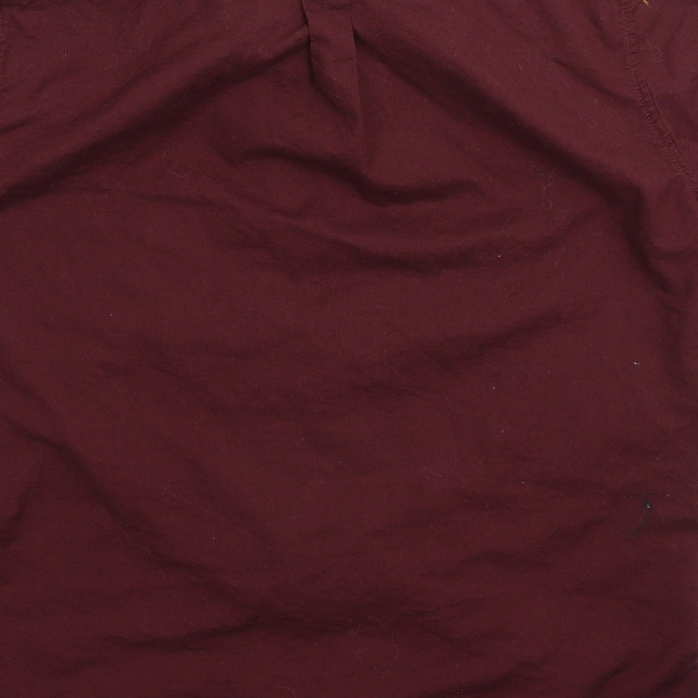 Mens UK Size M Burton Brown  Button-Up Short Sleeve Casual Shirt