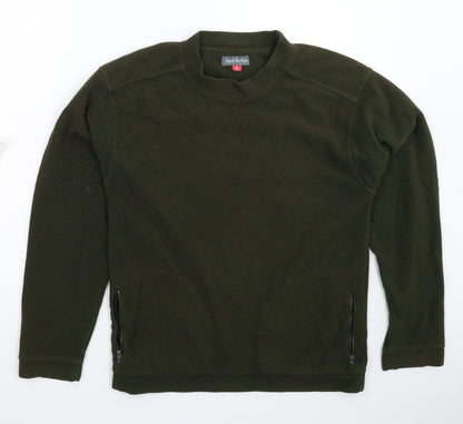 Front view of Jack Orton men’s green fleece pullover sweatshirt, size S