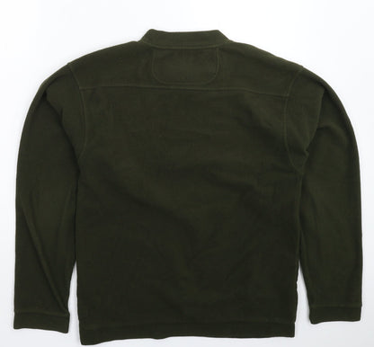 Back view of Jack Orton men’s green fleece pullover sweatshirt, size S