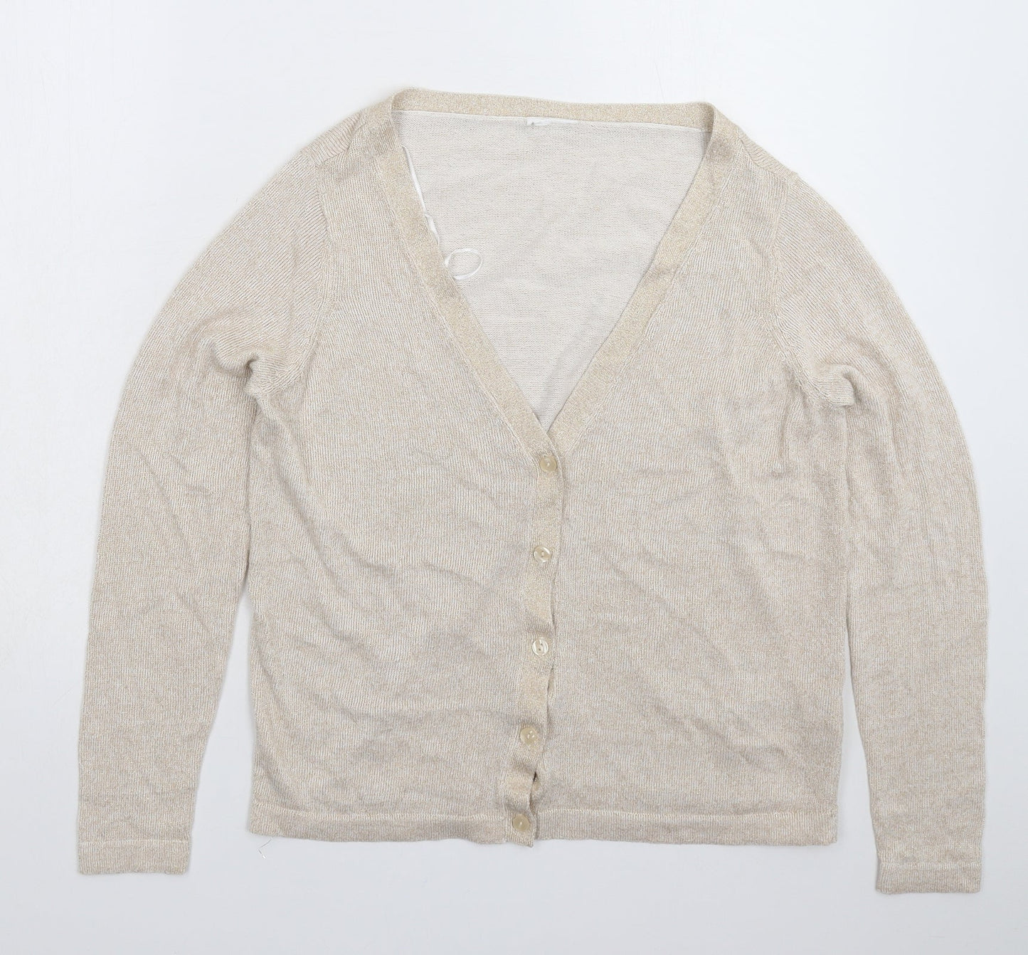 Villa Womens Beige  Knit Cardigan Jumper Size M