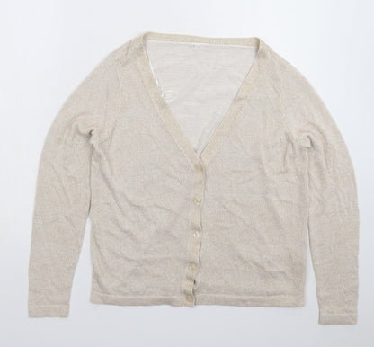 Villa Womens Beige  Knit Cardigan Jumper Size M