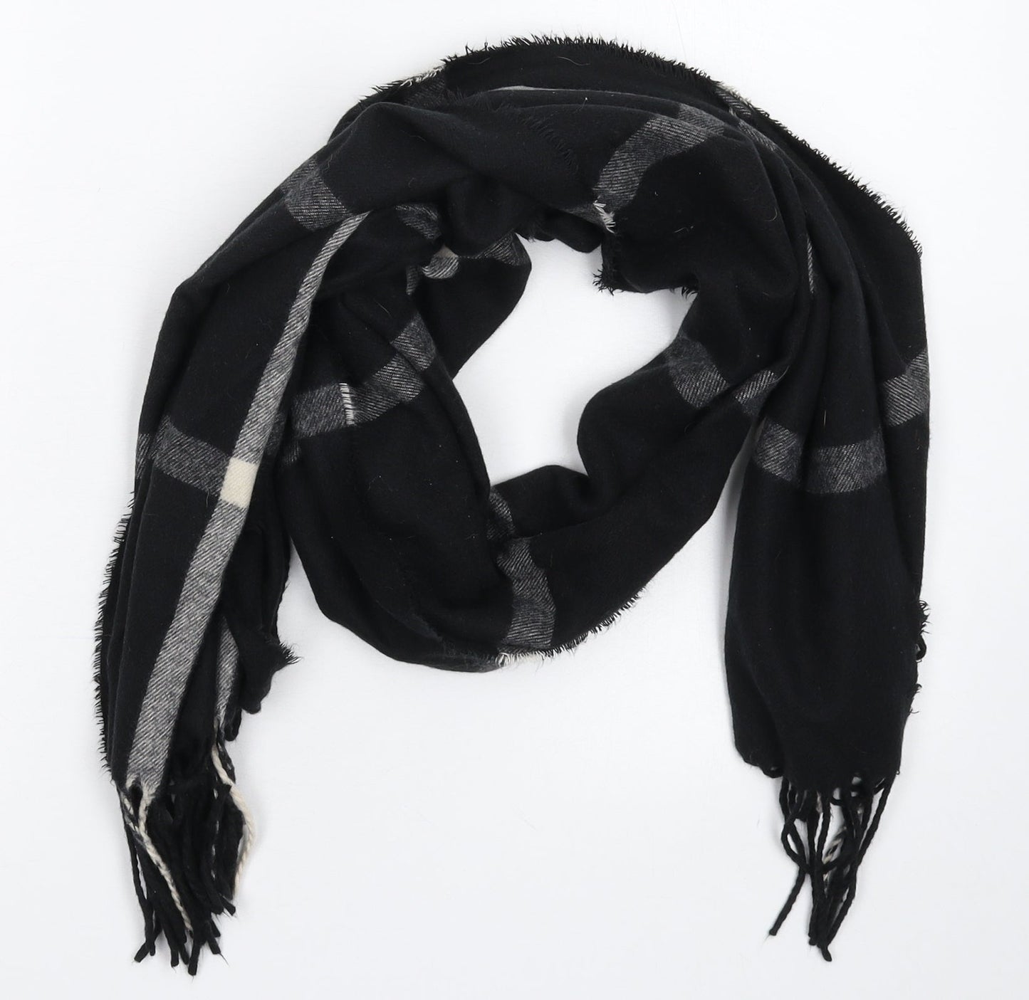 Preworn Unisex Multicoloured Check Knit  Scarf