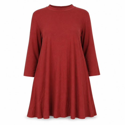 Front view of Papaya women’s brown jumper dress, size M