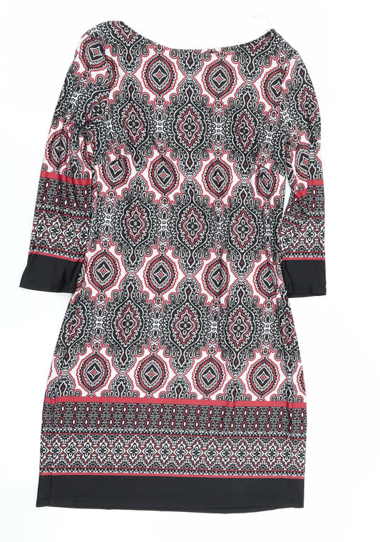 Primark Womens Multicoloured Geometric  Fit & Flare  Size 8