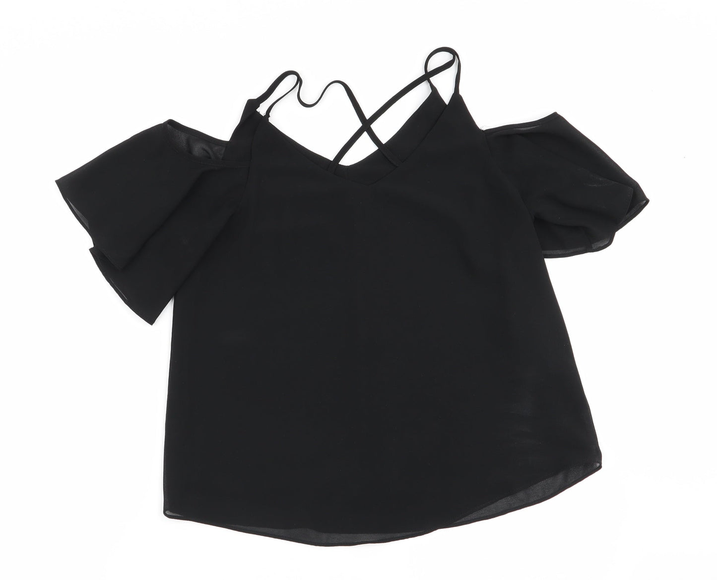 Womens UK Size 8 New Look Black Basic Blouse