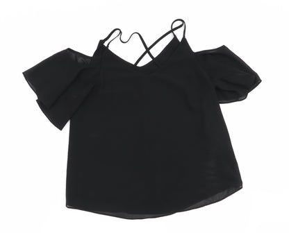 Womens UK Size 8 New Look Black Basic Blouse
