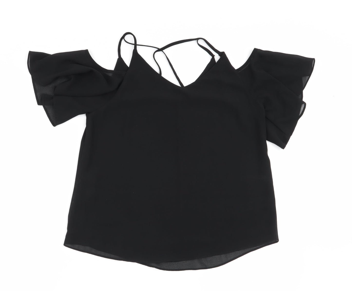Womens UK Size 8 New Look Black Basic Blouse