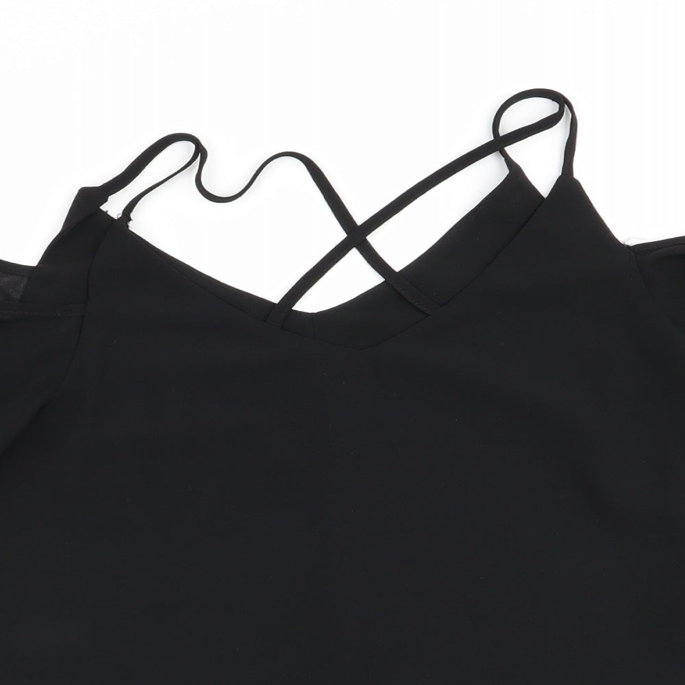 Womens UK Size 8 New Look Black Basic Blouse