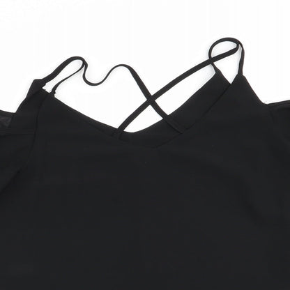Womens UK Size 8 New Look Black Basic Blouse
