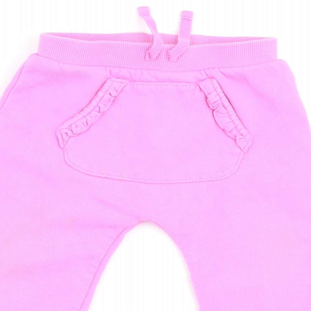 Asda George Girls Pink   Jogger Trousers Size 12-18 Months