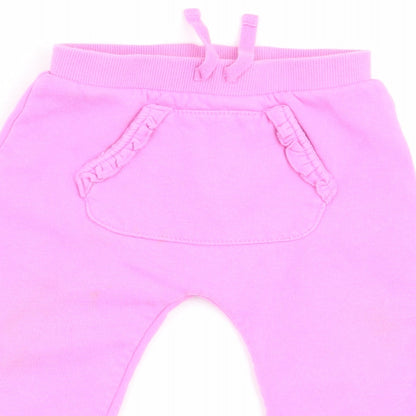 Asda George Girls Pink   Jogger Trousers Size 12-18 Months