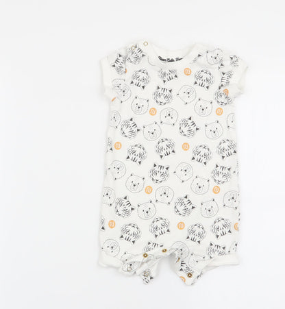 River Island Boys White Animal Print  Babygrow One-Piece Size 0-3 Months
