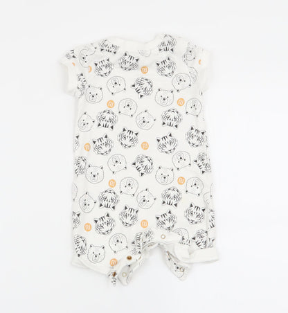 River Island Boys White Animal Print  Babygrow One-Piece Size 0-3 Months