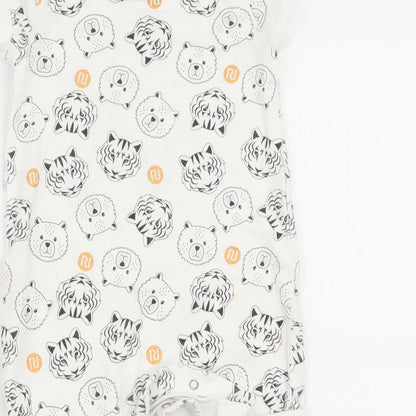 River Island Boys White Animal Print  Babygrow One-Piece Size 0-3 Months