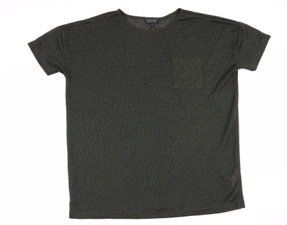 Womens UK Size 10 Topshop Green Basic T-Shirt