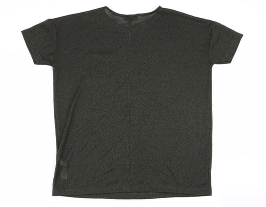 Womens UK Size 10 Topshop Green Basic T-Shirt