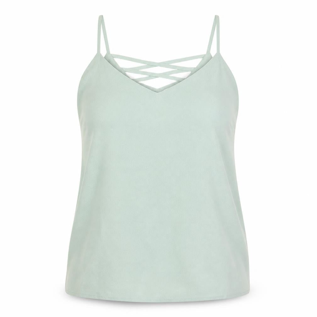 Womens UK Size 12 New Look Green Basic Blouse