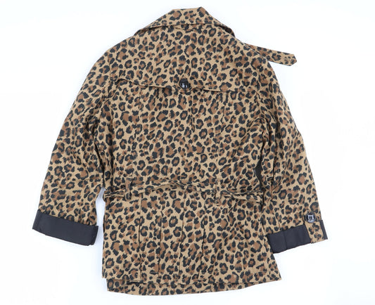 Divided by H&M Womens Multicoloured Animal Print  Overcoat Coat Size 10