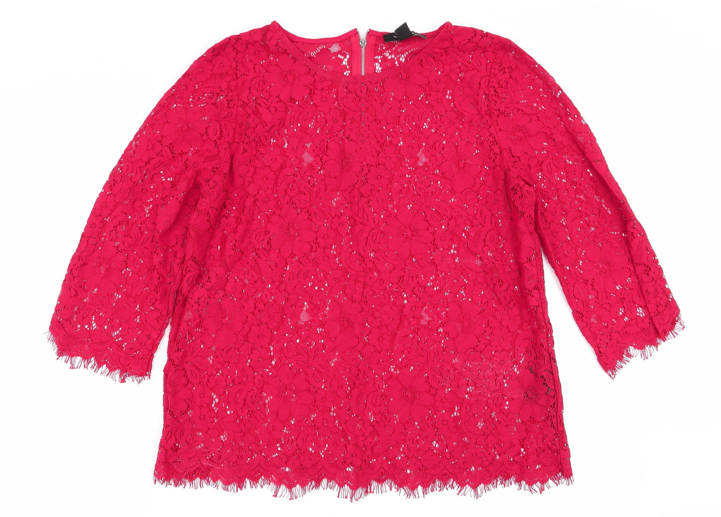 Womens UK Size 12 New Look Red Basic Blouse