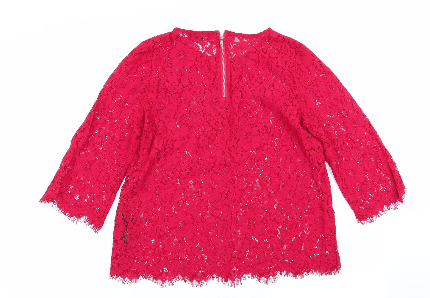 Womens UK Size 12 New Look Red Basic Blouse
