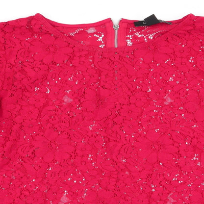 Womens UK Size 12 New Look Red Basic Blouse