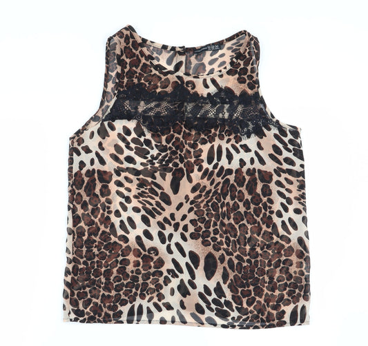 Primark Womens Multicoloured Animal Print  Basic Blouse Size 10