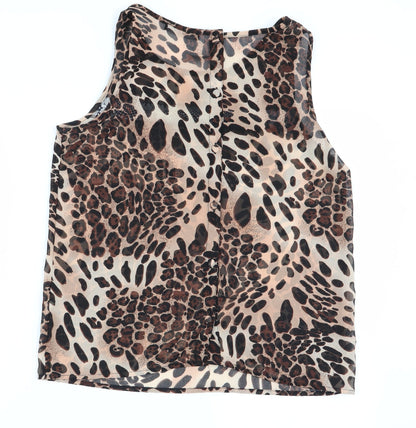 Primark Womens Multicoloured Animal Print  Basic Blouse Size 10