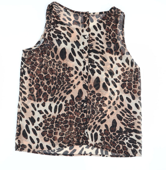 Primark Womens Multicoloured Animal Print  Basic Blouse Size 10
