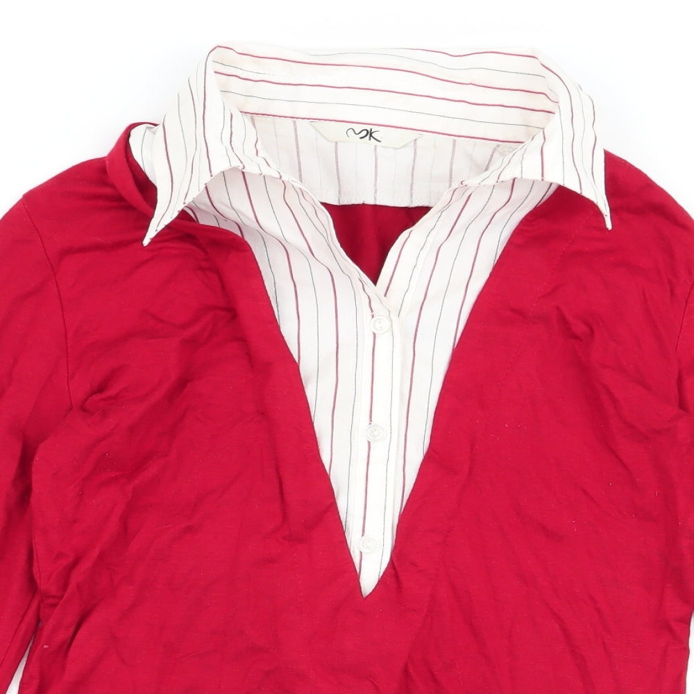 k Womens Red   Basic Blouse Size 12
