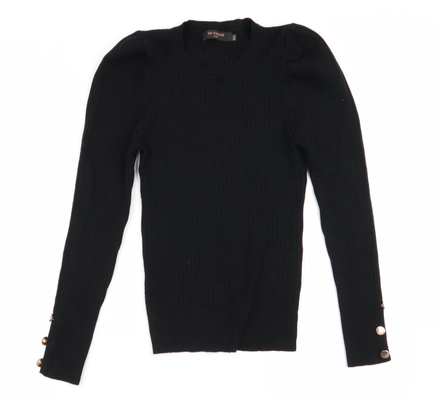 Womens UK Size S in vogue Black Basic T-Shirt